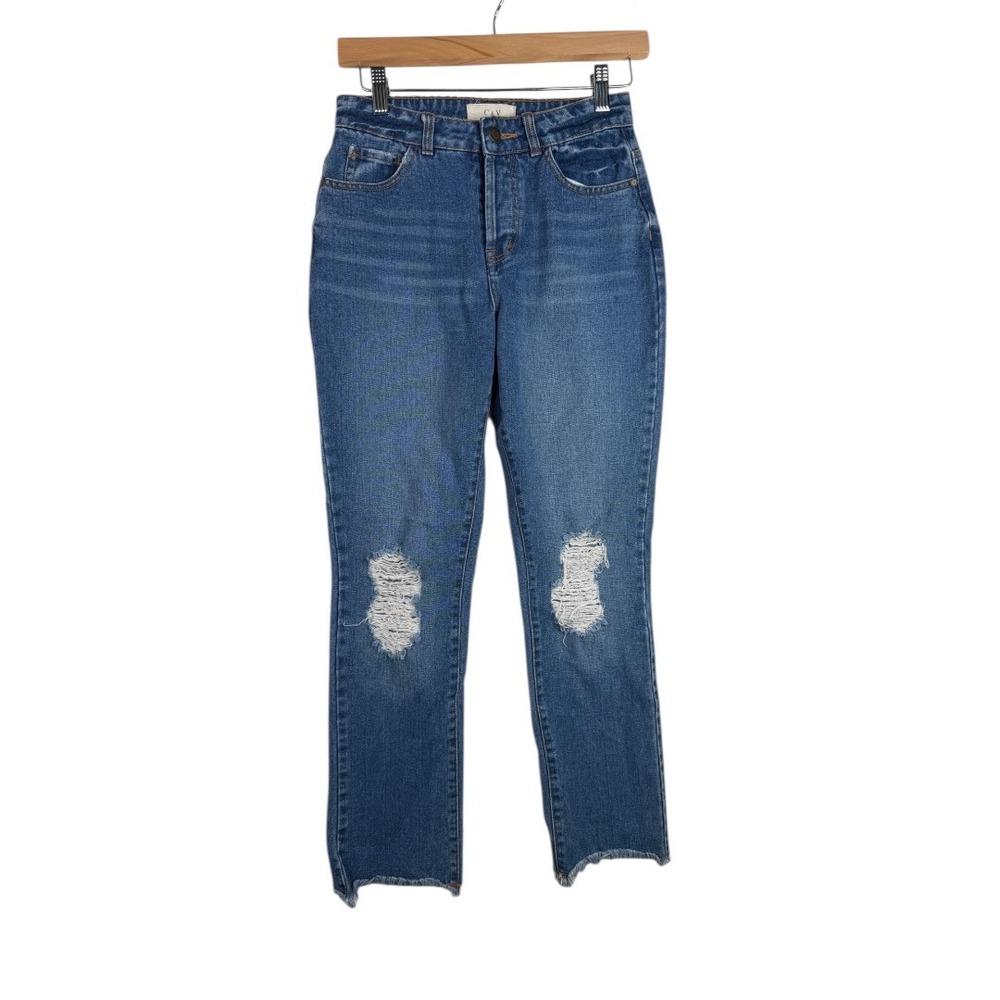 Chelsea & Violet Straight Distressed Jeans size 25 Blue